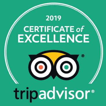  Tripadvisor “Certificate of Excellence” 2018-2019