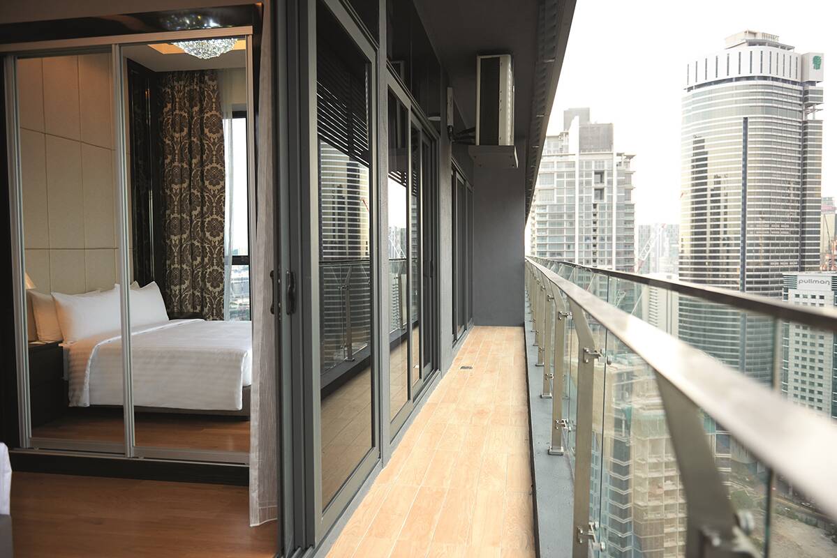 Master bedroom - Dorsett Residences Bukit Bintang.   Hello Kuala Lumpur!  A sight to behold day or night