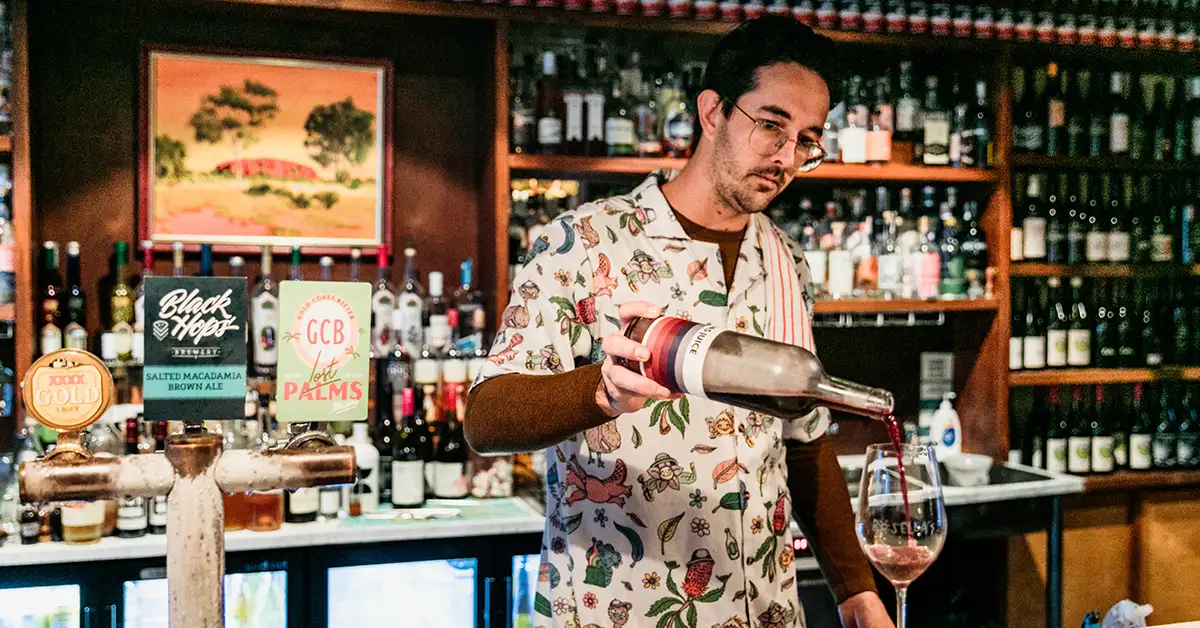 bartender pouring drink rosella&rsquo;s