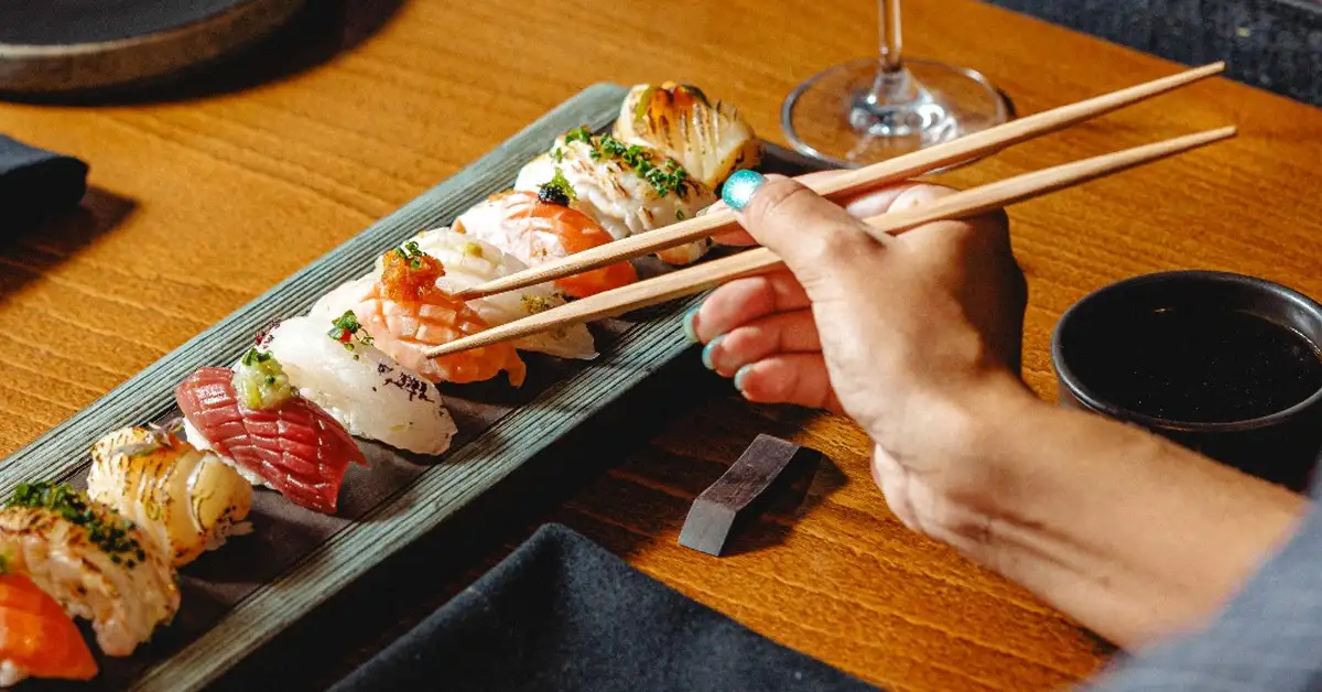 Chefs selection of nigiri at Kiyomi, The Star