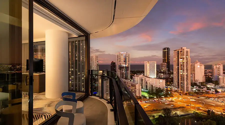 stunning sunset view from Dorsett executive room balcony