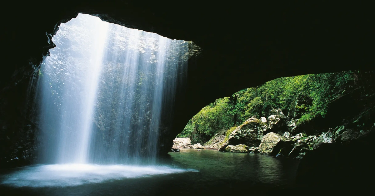 springbrook natural bridge waterfall