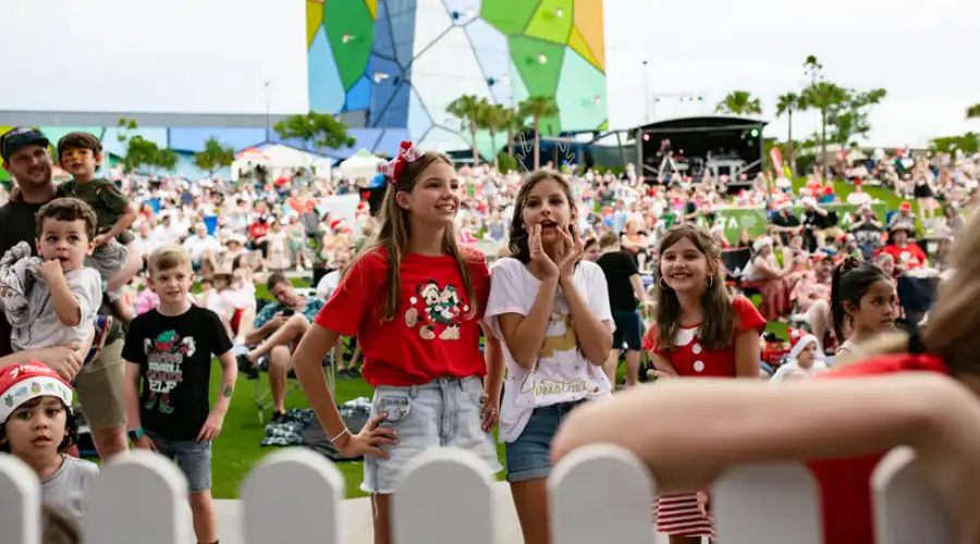 Kids at the Mayor's Christmas Carols on the Gold Coast