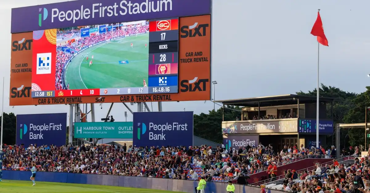 A Gold Coast Suns AFLW game at People First Stadium