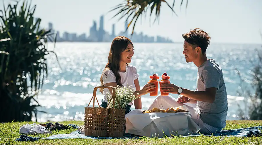 sunny day for young couples