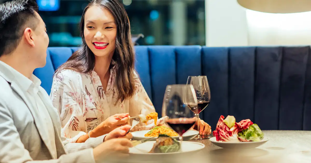 couple fine dine at nineteen at the star