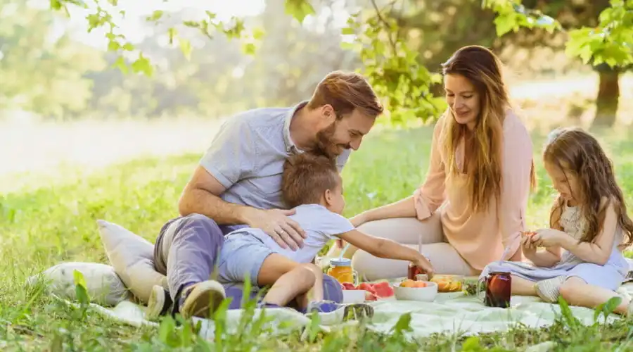 Family enjoying a scenic picinc