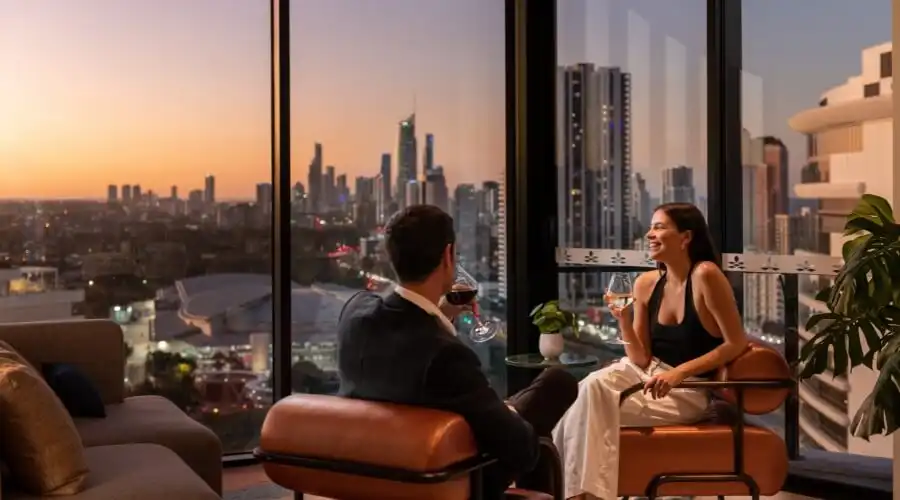 Couple in Dorsett Gold Coast Executive Lounge Couple in Dorsett Gold Coast Executive Lounge