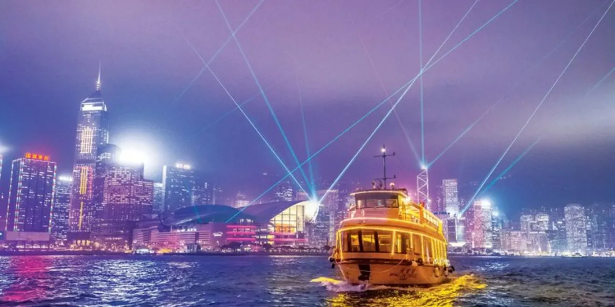 The A Symphony of Lights show illuminates Hong Kong's Victoria Harbour