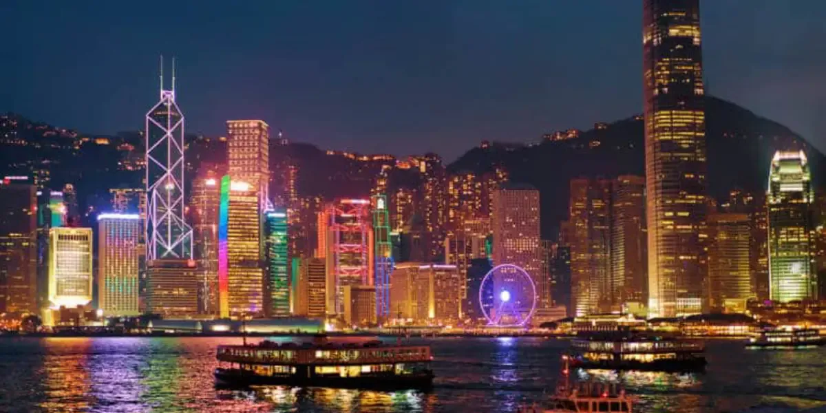 The iconic Star Ferry crossing Victoria Harbour between Tsim Sha Tsui and Central 
