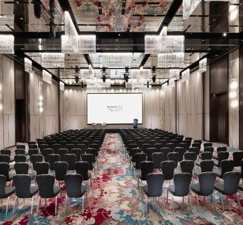 Theatre seating at the Dorsett Kai Tak Grand Ballroom.