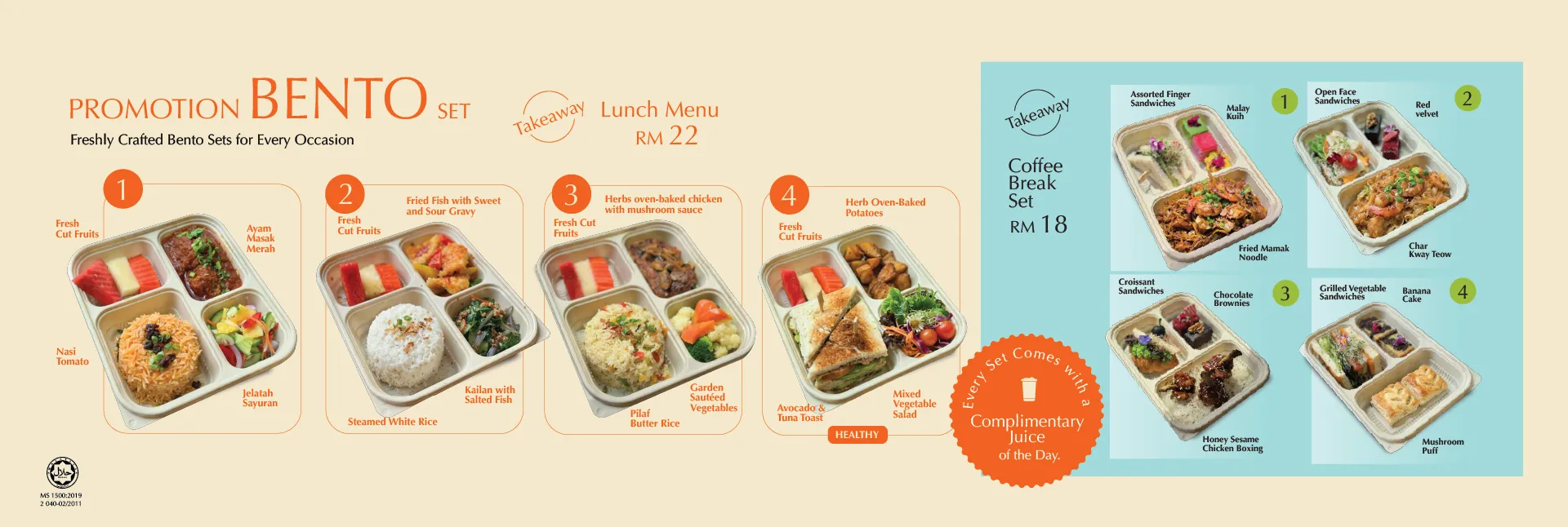Bento Lunch and Coffee Break Set Takeaway