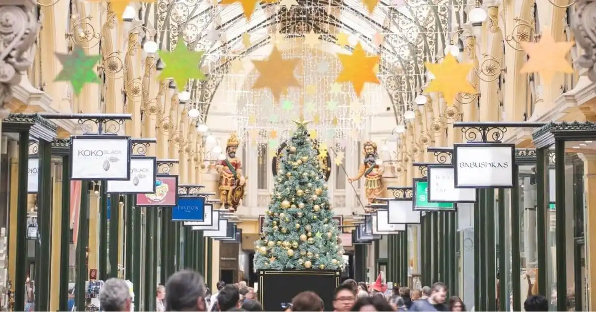 Christmas decorations in The Royal Arcade in Melbourne