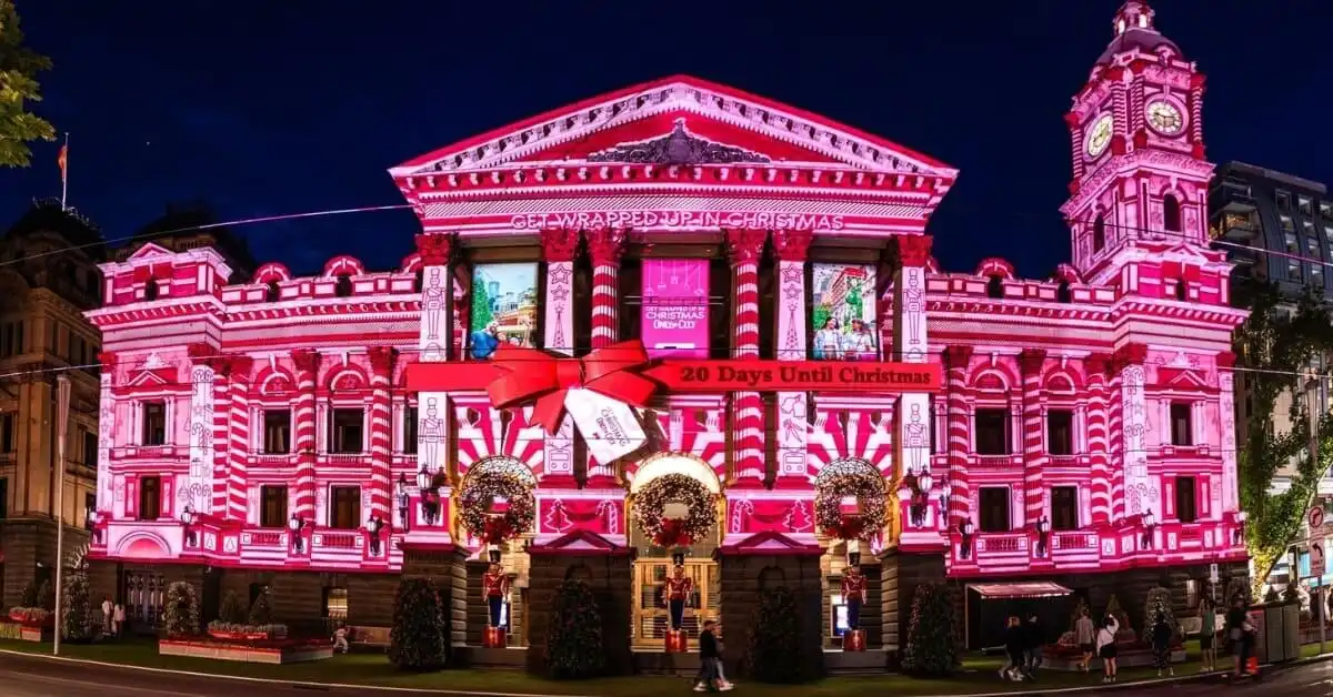 The Melbourne Town Hall Christmas Light Projections