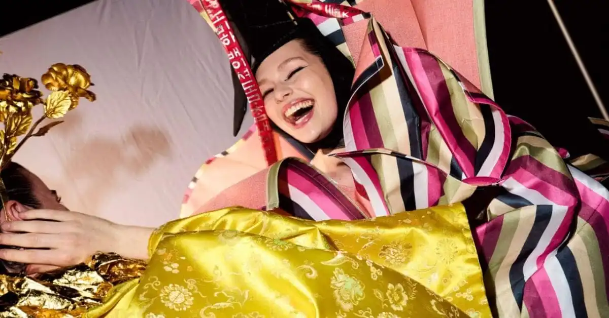 Models laughing at Melbourne Fashion Week