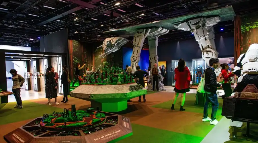 Visitors explore LEGO Star Wars: The Exhibition in Melbourne