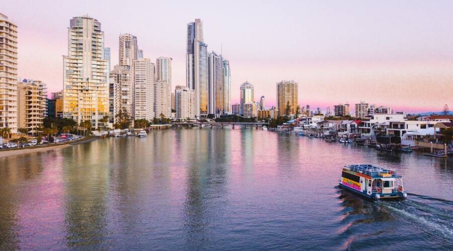 Sunset river cruise on the Gold Coast