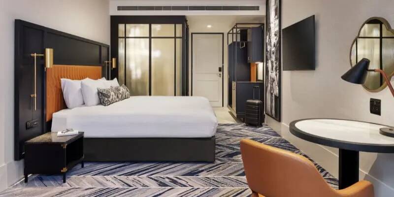 Studio Guestroom with large bed at Dorsett Melbourne