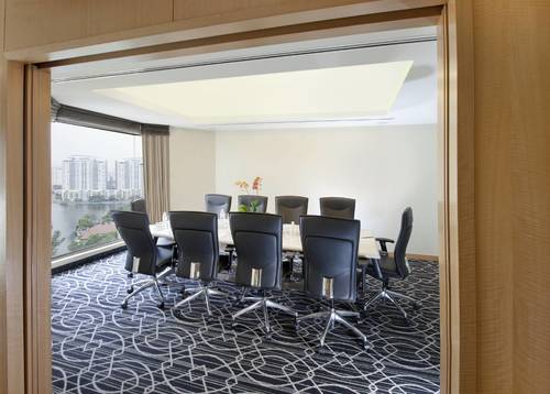 Spacious boardroom featuring stunning view